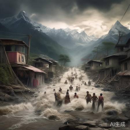 尼泊尔山洪,打工者祈祷避灾