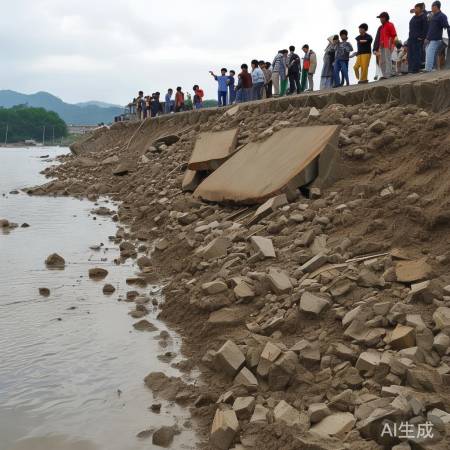 福建华亭镇西湖段防洪堤塌方！紧急关注！