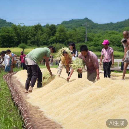 5岁女孩泪抢稻谷，伙伴们纷纷赶来助阵！
