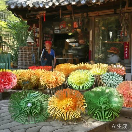 非遗竹编荷花小摊深圳爆红:揭秘走红背后的故事