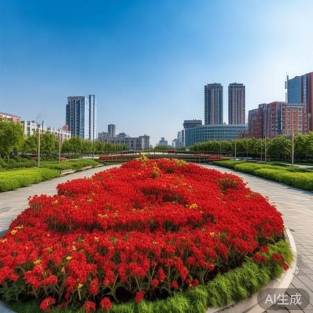 中山广场国旗花坛,知识力量花坛